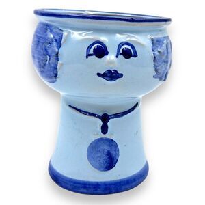 Vintage Ancher Iversen Special Design Head Face Vase Denmark Pottery Handpainted